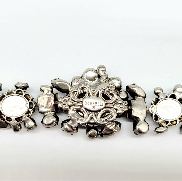 Sorrelli Midnight Moon Retired Swarovski Crystal Statement Bracelet Silver - Picture 10 of 11